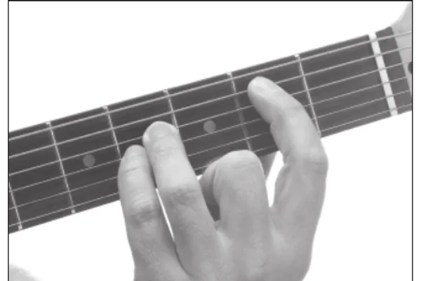 Bsus4 chord — a hand playing it on the guitar fretboard