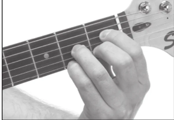 Cdim7 chord — a hand playing it on the guitar fretboard