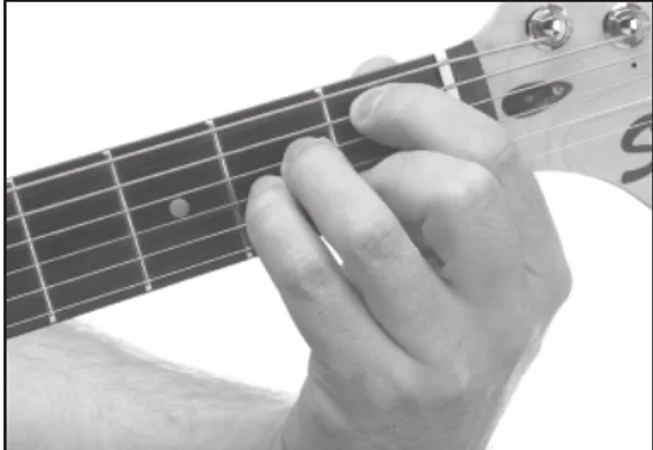 C13 chord — a hand playing it on the guitar fretboard