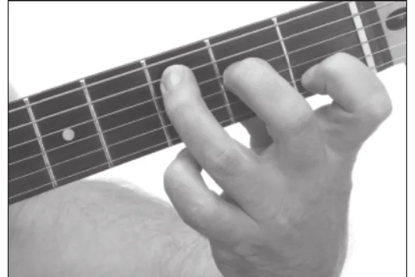 C chord — a hand playing it on the guitar fretboard