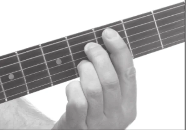 Cm7♭5 chord — a hand playing it on the guitar fretboard