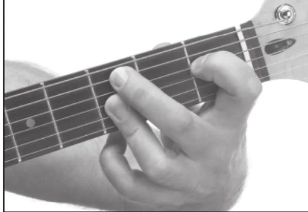 Cm9 chord — a hand playing it on the guitar fretboard