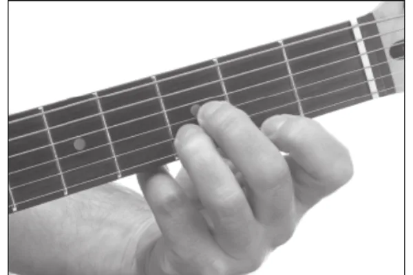 Daug chord — a hand playing it on the guitar fretboard