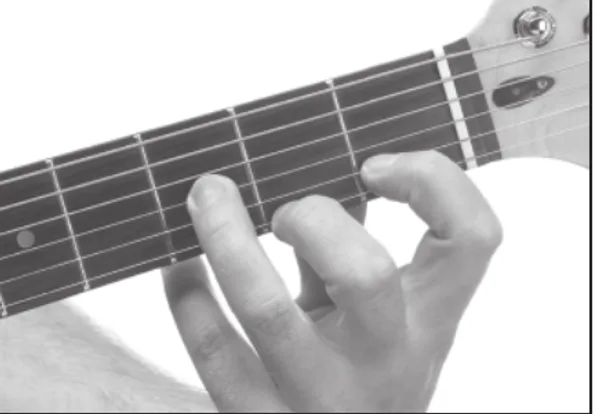 D+7 chord — a hand playing it on the guitar fretboard