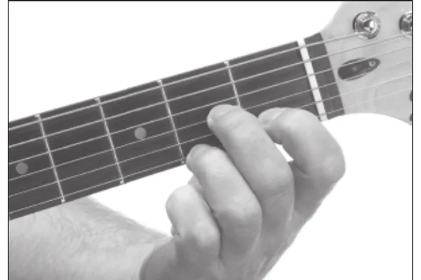 D7 chord — a hand playing it on the guitar fretboard