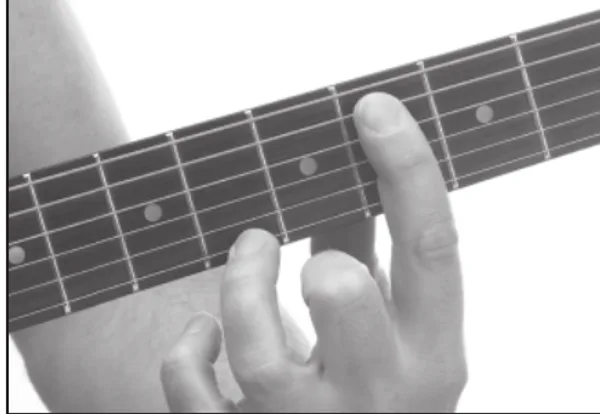 D♭13sus4 chord — a hand playing it on the guitar fretboard