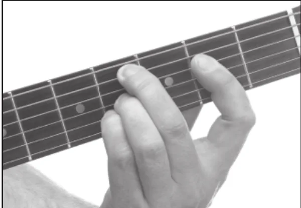 D♭m11 chord — a hand playing it on the guitar fretboard