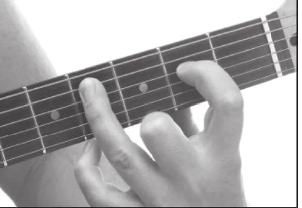D♭m7♭5 chord — a hand playing it on the guitar fretboard