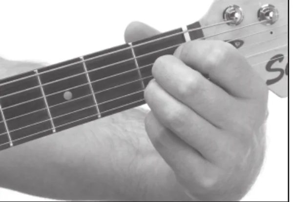 D♭m9(maj7) chord — a hand playing it on the guitar fretboard