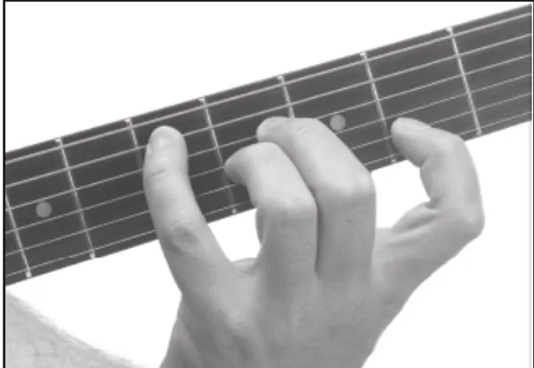 Dmaj13 chord — a hand playing it on the guitar fretboard