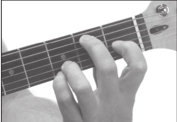 E7♯9 chord — a hand playing it on the guitar fretboard