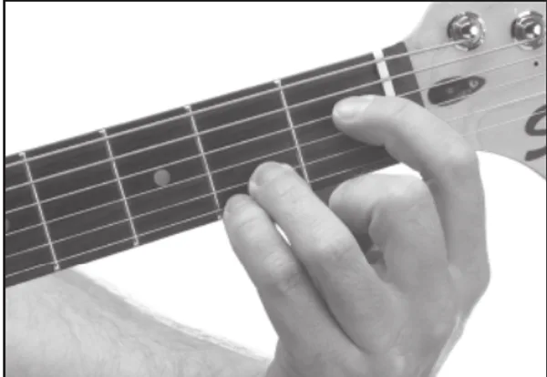 E♭7♯9 chord — a hand playing it on the guitar fretboard