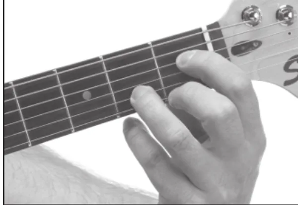 E♭9 chord — a hand playing it on the guitar fretboard
