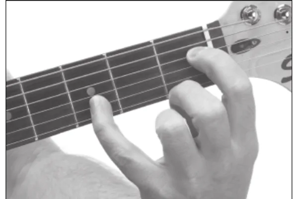 E♭maj9 chord — a hand playing it on the guitar fretboard