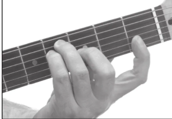 E♭m13 chord — a hand playing it on the guitar fretboard