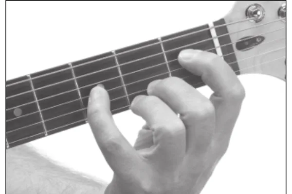 E♭m7 chord — a hand playing it on the guitar fretboard