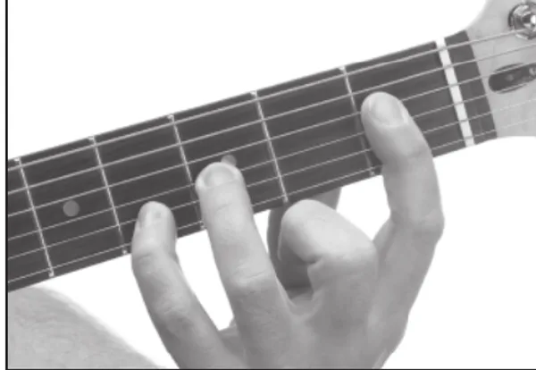 E♭sus2 chord — a hand playing it on the guitar fretboard