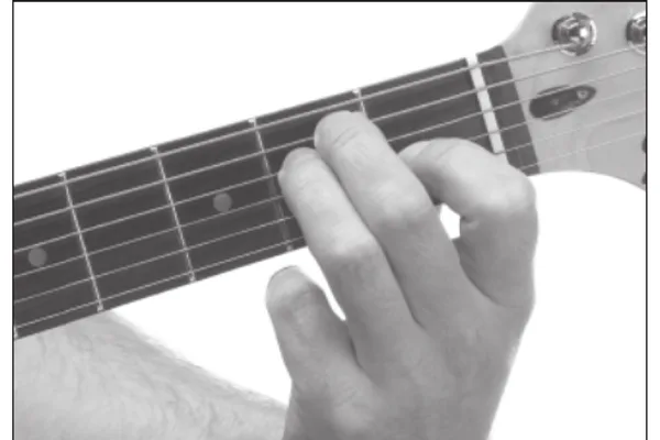 E chord — a hand playing it on the guitar fretboard