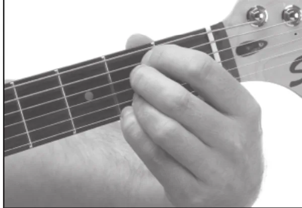 Em6/9 chord — a hand playing it on the guitar fretboard