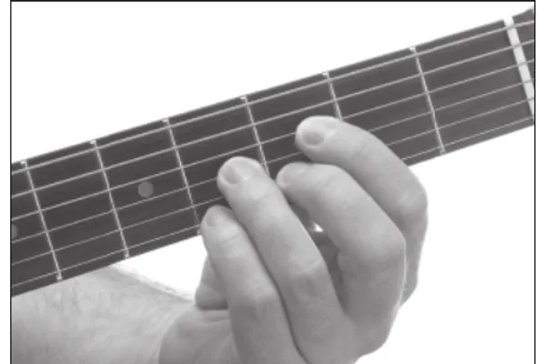 Fdim7 chord — a hand playing it on the guitar fretboard