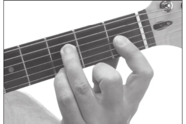 Fm(add9) chord — a hand playing it on the guitar fretboard