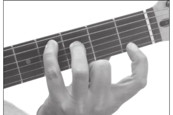 G7♭5 chord — a hand playing it on the guitar fretboard