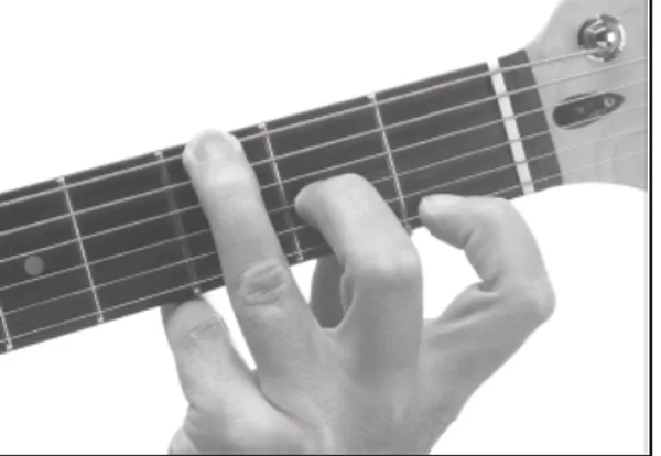G9 chord — a hand playing it on the guitar fretboard