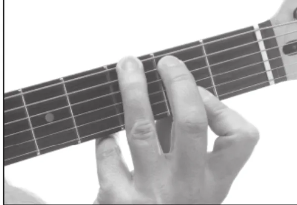 Gmaj7♯11 chord — a hand playing it on the guitar fretboard