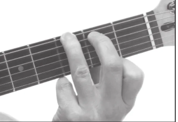 Gmaj7 chord — a hand playing it on the guitar fretboard