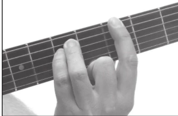 G5 chord — a hand playing it on the guitar fretboard