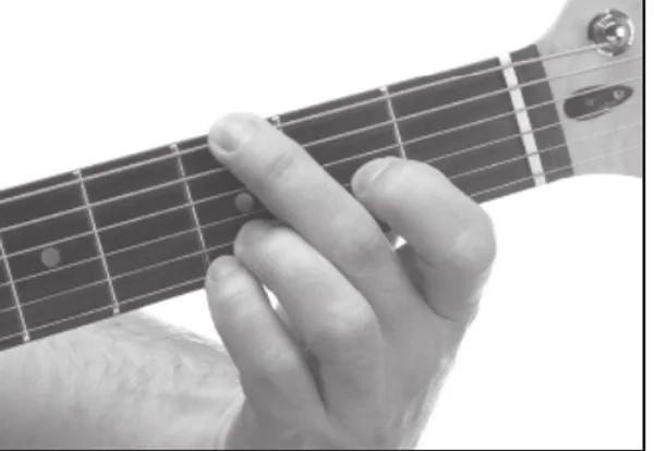 Gsus2 chord — a hand playing it on the guitar fretboard