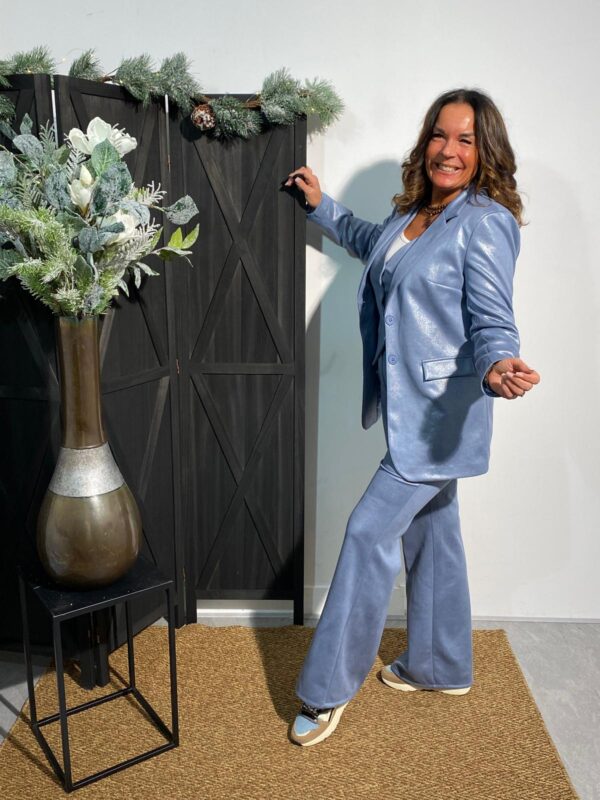 Biba Blazer Suedinelook IJsblauw - Afbeelding 3