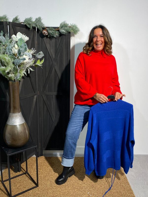 Viki Design Trui met Knoopjes Rood - Afbeelding 5
