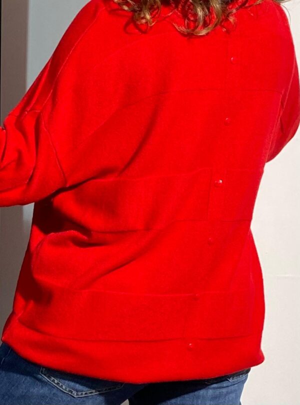 Viki Design Trui met Knoopjes Rood - Afbeelding 4