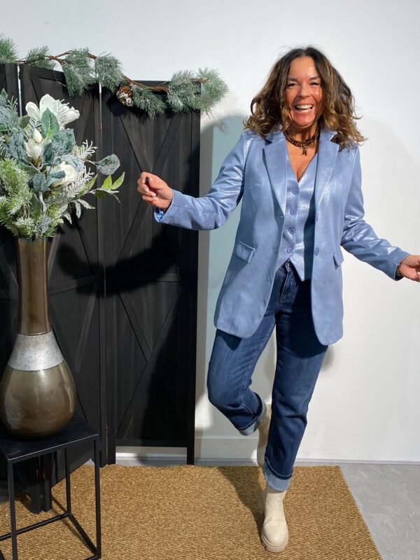 Biba Blazer Suedinelook IJsblauw - Afbeelding 6