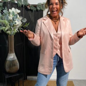 Biba Blazer Suedinelook Licht Roze