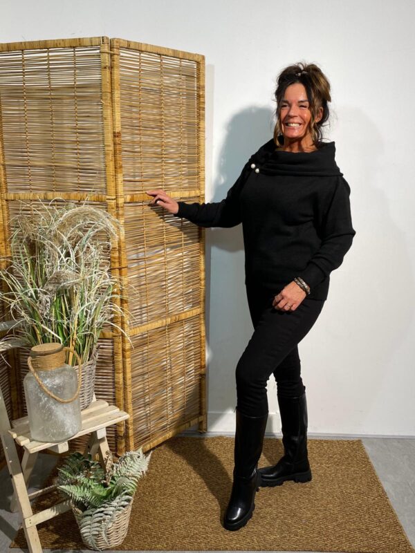 Boothals Trui Zwart "Suze" - Afbeelding 3