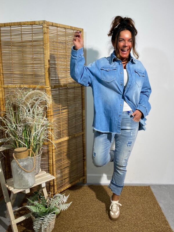 S-Woman Jeans Blouse Light Blue 1265 - Afbeelding 2