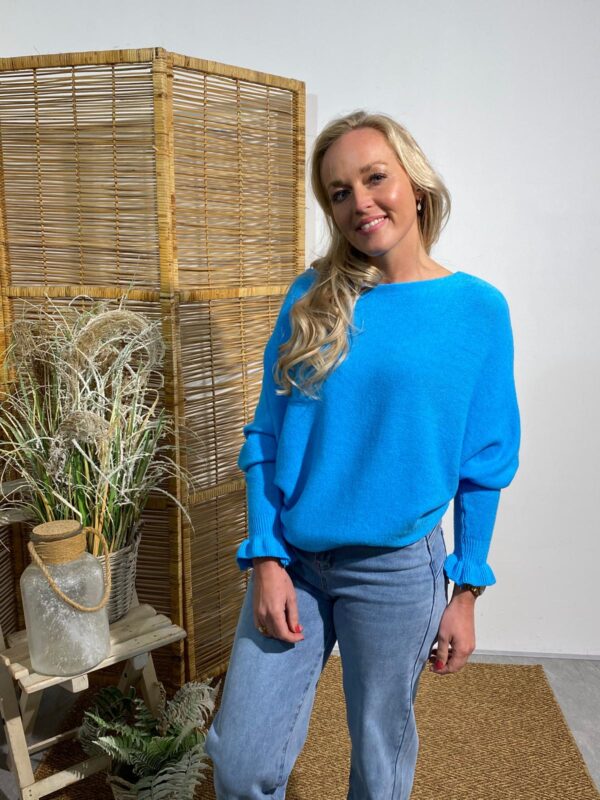 Viki Design Aquablauw Vleermuismouw Trui