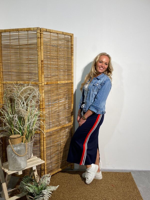 New Collection Travel Rok Streep Navy - Afbeelding 2
