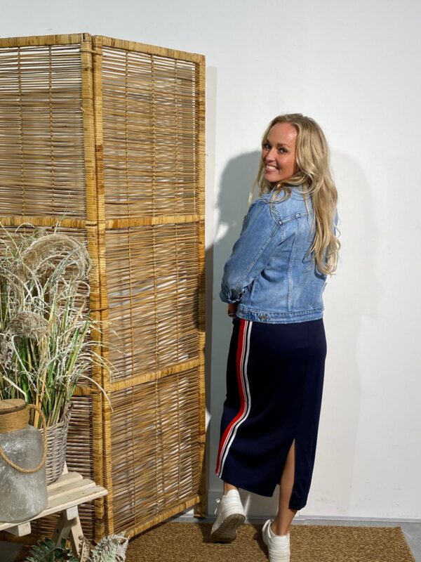 New Collection Travel Rok Streep Navy - Afbeelding 3