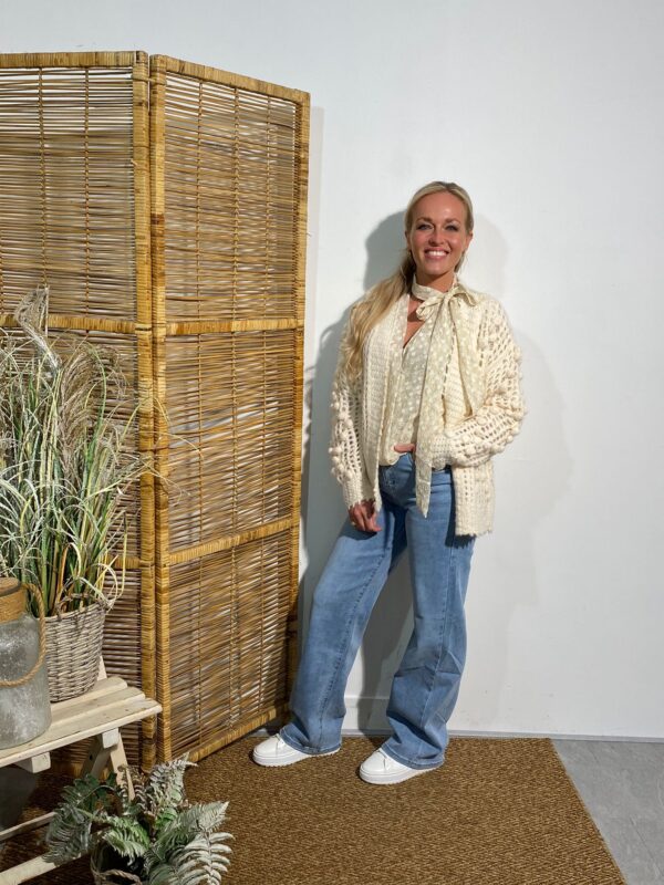 Jubylee Vieux Beige Gebreid Vest - Afbeelding 2