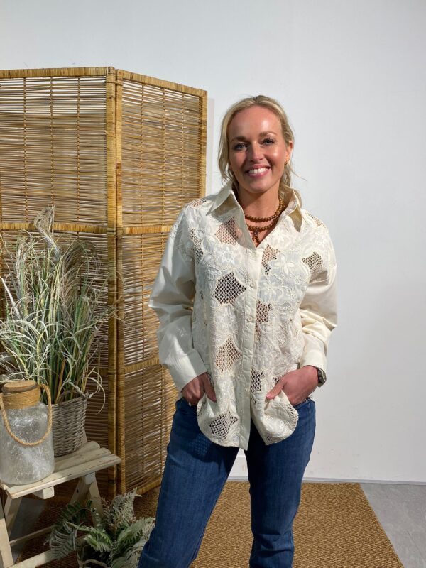 Phi Phi Star Blouse Crème Broderie - Afbeelding 3