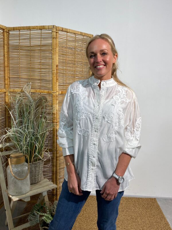 Phi Phi Star Blouse Offwhite Applicatie Kant - Afbeelding 3