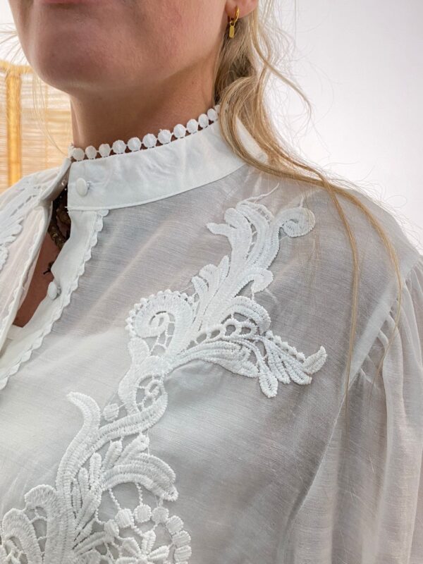 Phi Phi Star Blouse Offwhite Applicatie Kant - Afbeelding 4