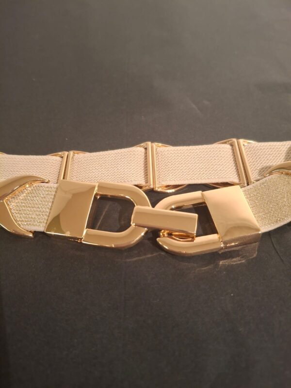 Elastische Riem Taupe/Goud - Afbeelding 3