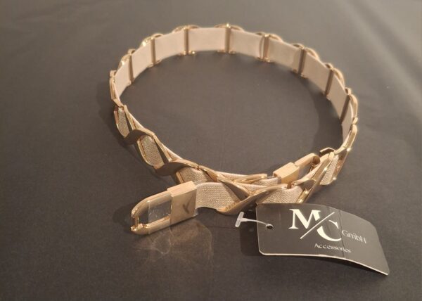 Elastische Riem Taupe/Goud