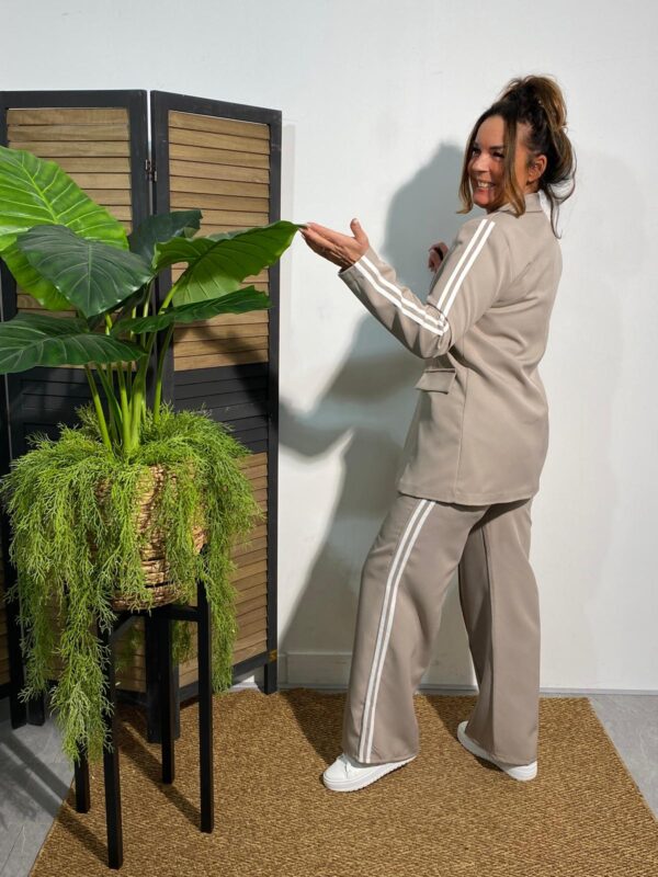 Biba Pantalon Streep Taupe