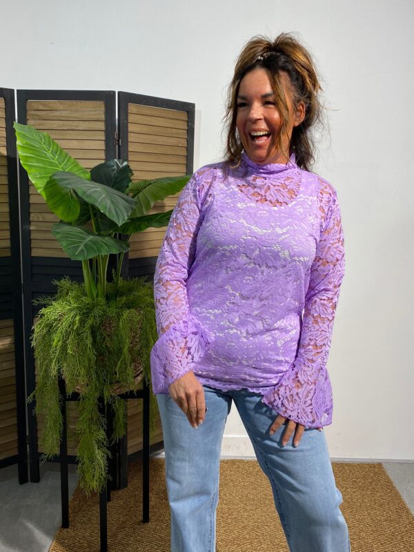 New Collection Lila Kanten Top "Lace" - Afbeelding 3