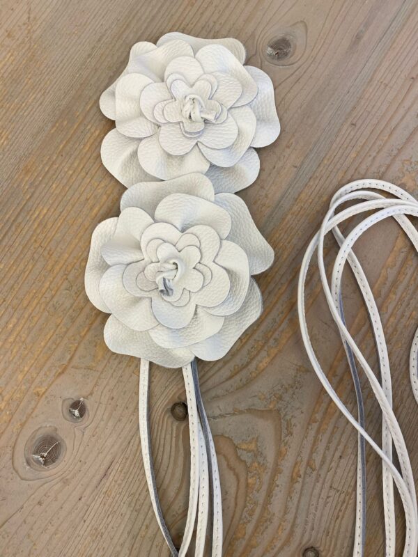 Riem Leer Flower Wit